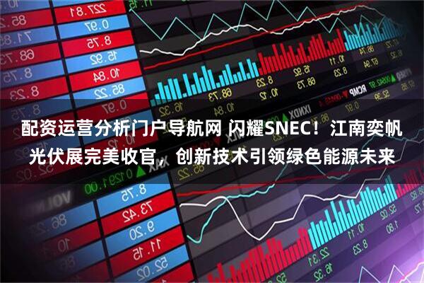 配资运营分析门户导航网 闪耀SNEC！江南奕帆光伏展完美收官，创新技术引领绿色能源未来