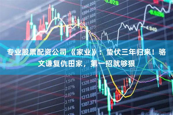 专业股票配资公司 《家业》：蛰伏三年归来！骆文谦复仇田家，第一招就够狠